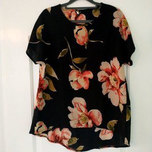 Sheer Floral Print Top